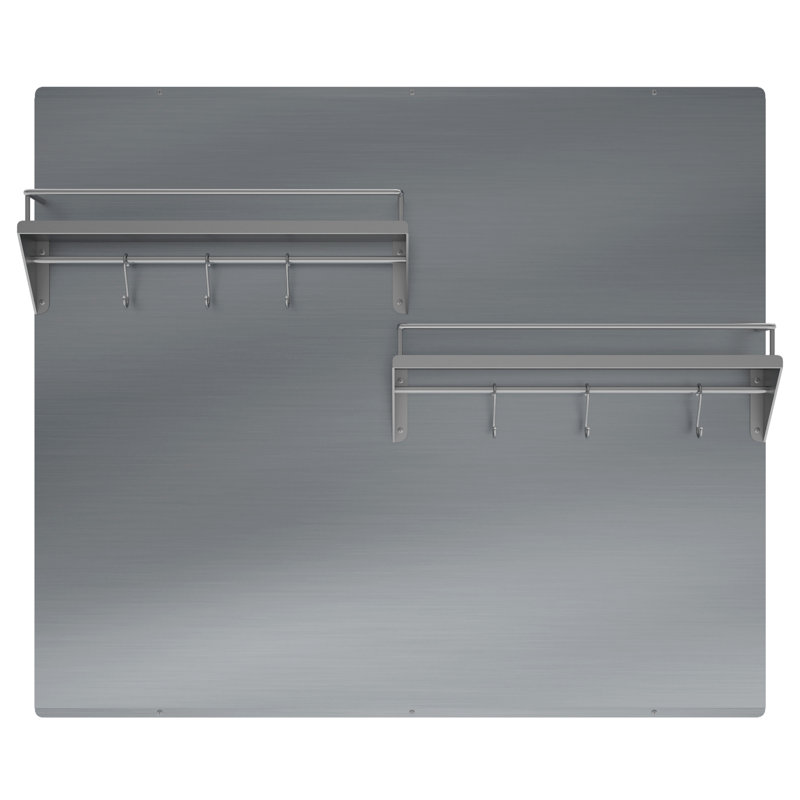 Ancona 36" Stainless Steel Backsplash with TwoTiered Shelf and Rack